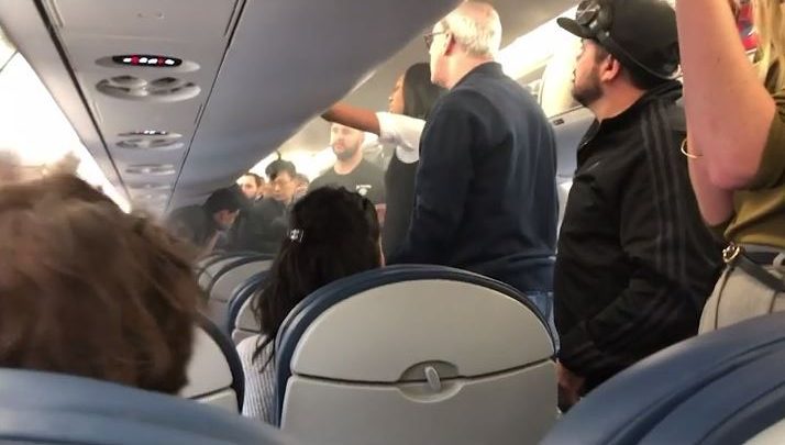  Passengers looked on as the vape pen was burning