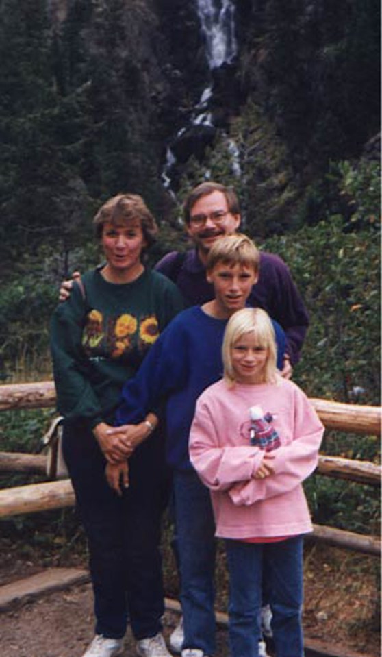  Daniel, pictured with his parents and sister Christine