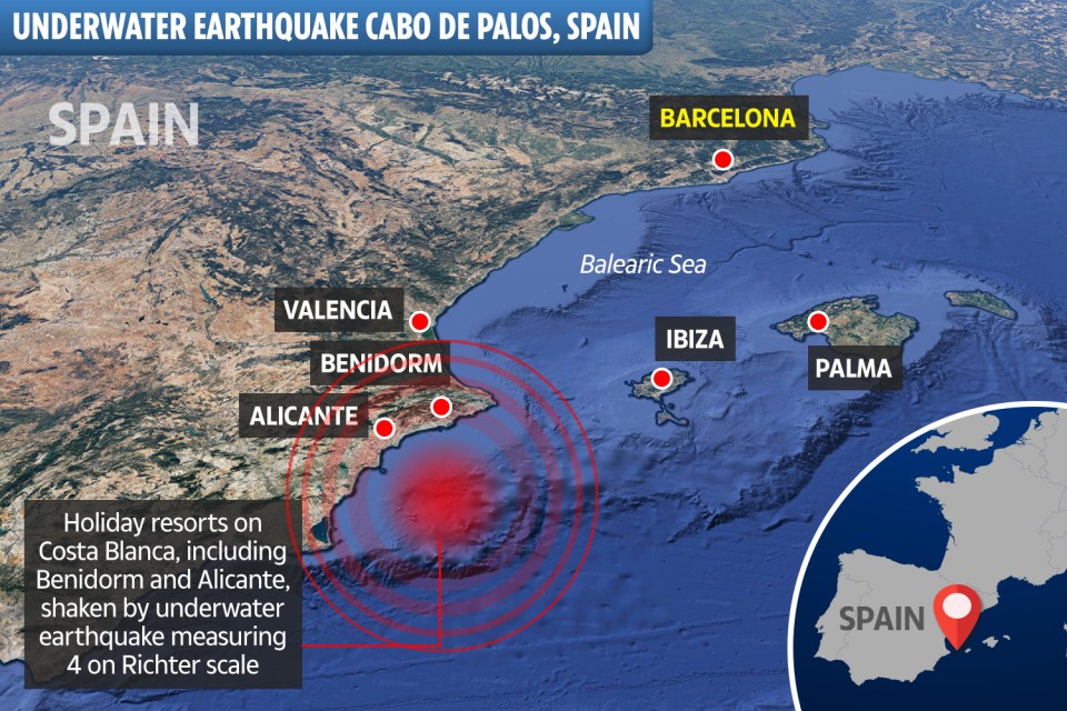  The earthquake struck yesterday evening in the Costa Blanca region