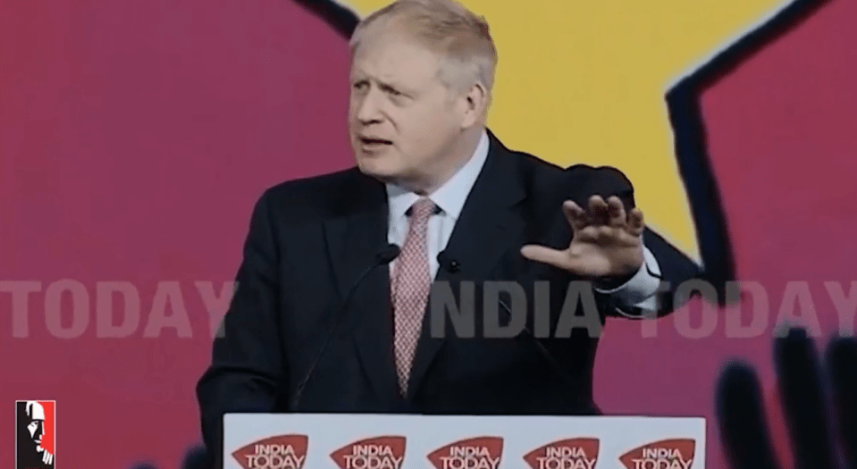  Boris spoke at a conference in New Delhi at the weekend