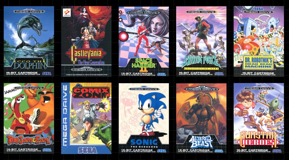  Ten of the forty games were revealed at launch including Altered Beast, Sonic the Hedgehog and Castlevania