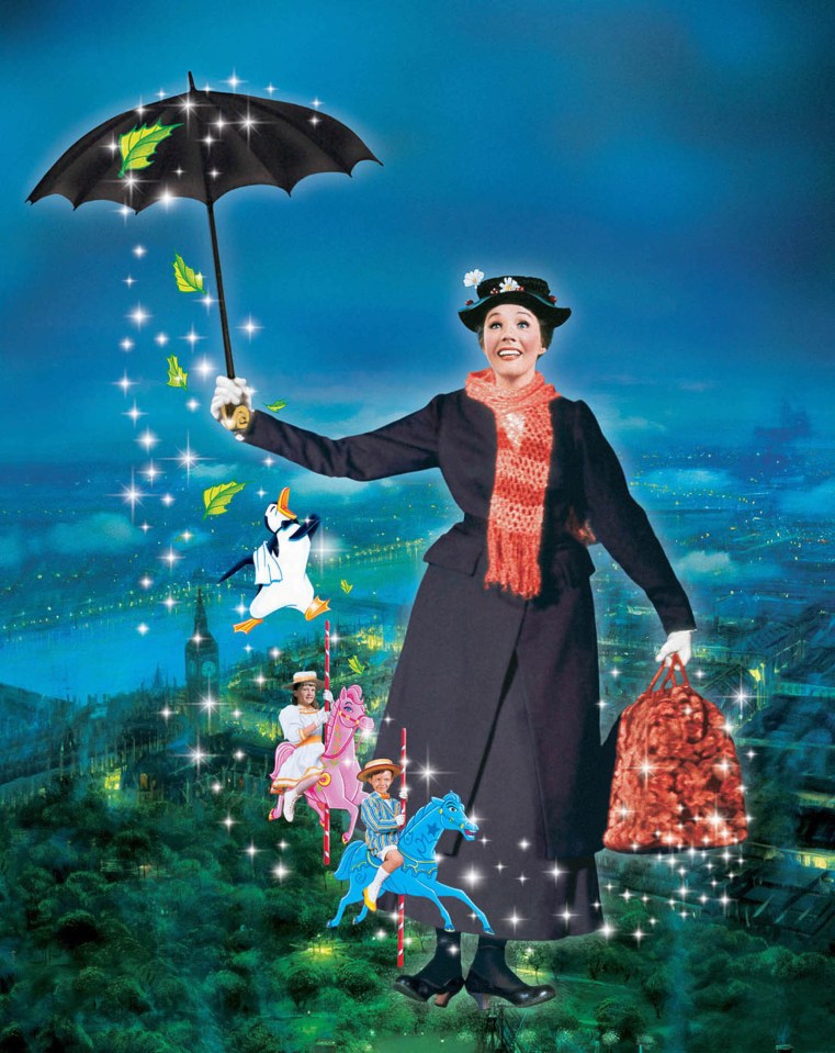 Mary Poppins is famous for her umbrella - with Kate Middleton channelling the magic character's look for the rainy visit