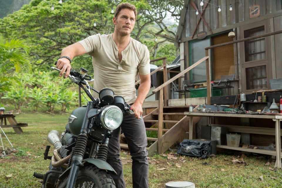  Chris Pratt in a scene from 2015 film Jurassic Park