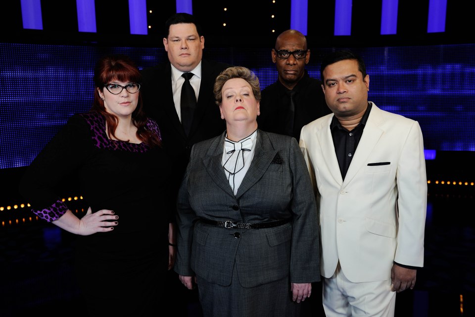  The Chasers (L-R): Jenny Ryan, Mark Labbett, Anne Heggerty, Shaun Wallace and Paul Sinha