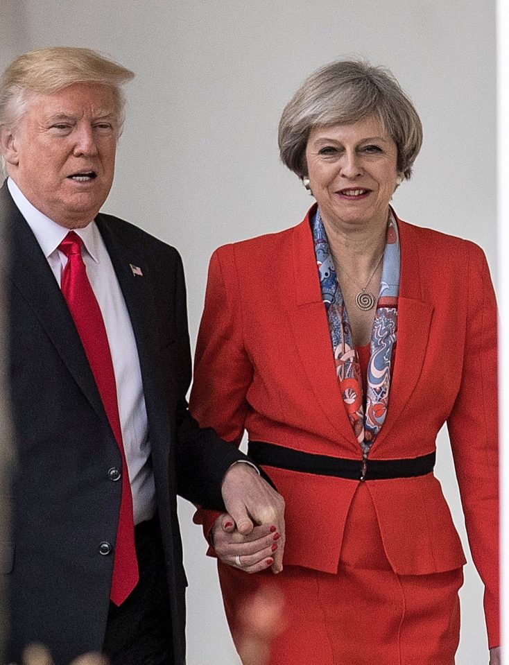  Theresa May and Donald Trump in January 2017, soon after the presidents inauguration. They famously held hands briefly as they walked around the White House