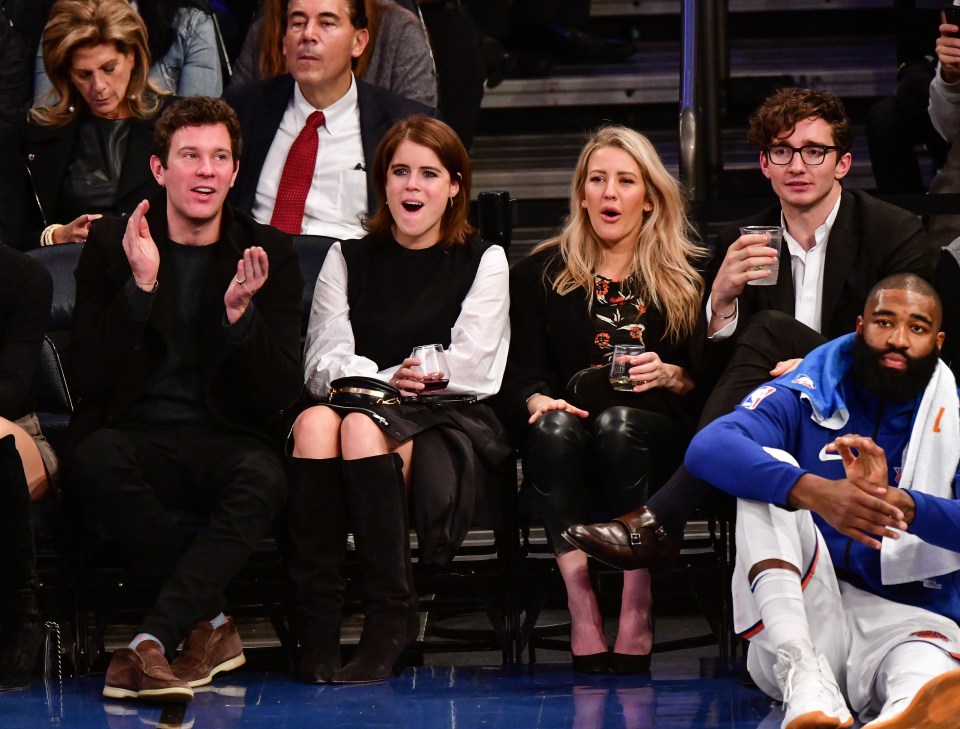 Jack Brooksbank, Princess Eugenie, Ellie Goulding and Caspar Jopling at an NBA game in 2017