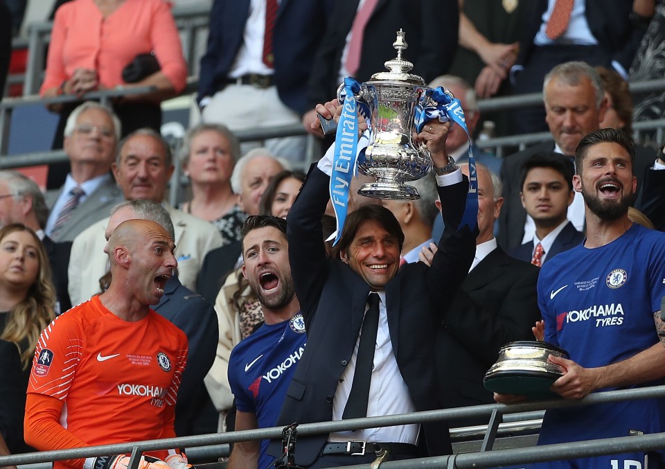  Conte lifted the FA Cup in his final act as Chelsea manager