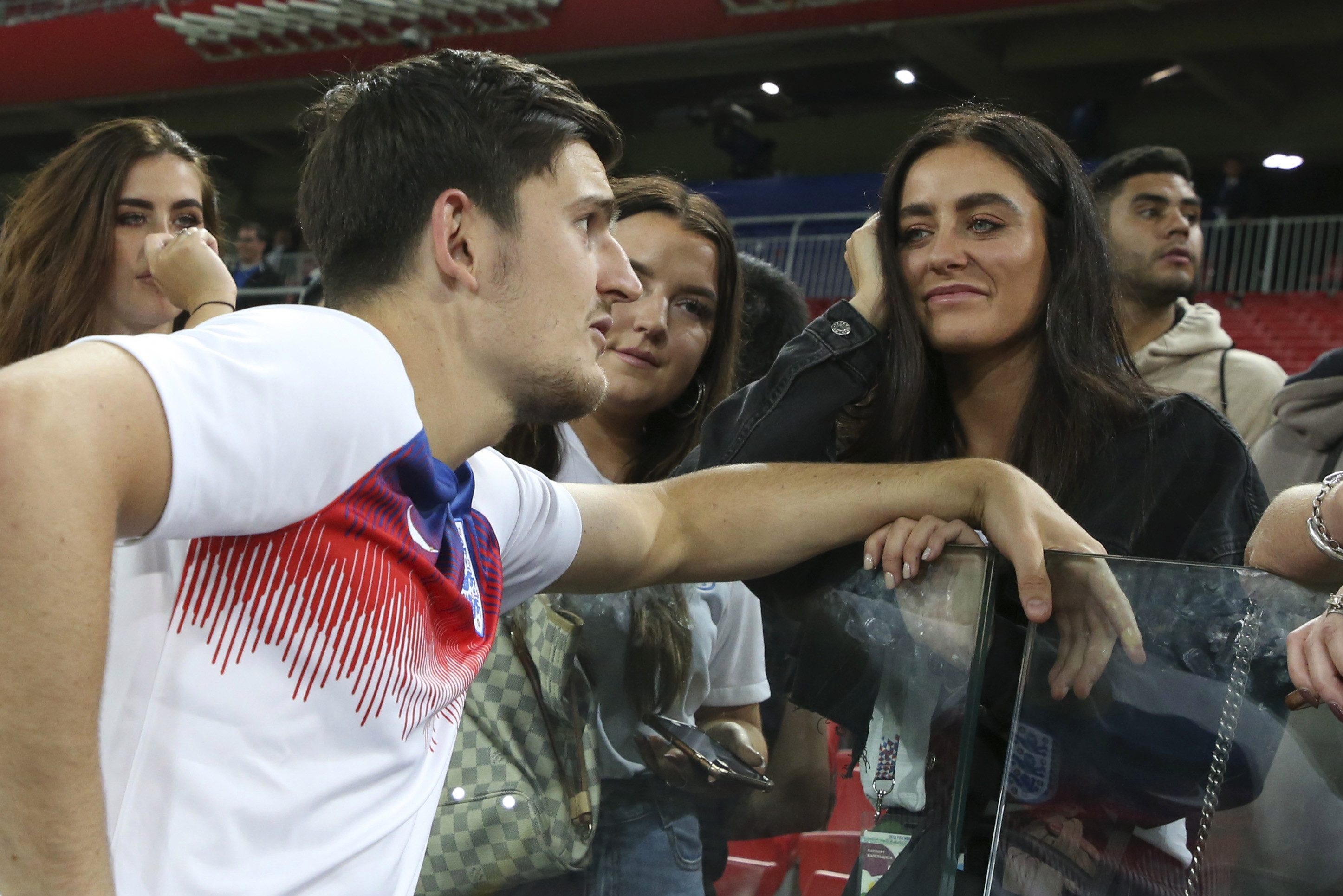 Maguire was famously snapped with Fern following England's 2018 win over Colombia