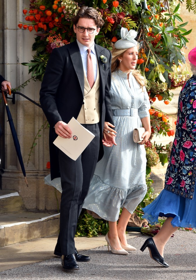 Caspar Jopling and Ellie Goulding after Eugenies royal wedding at St George's Chapel in Windsor Castle