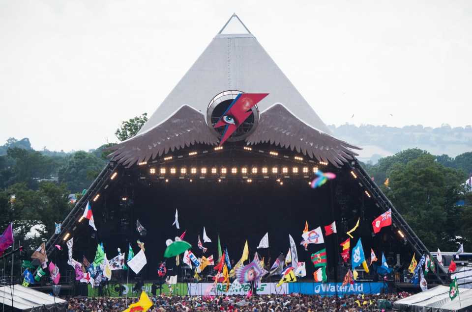  The Pyramid Stage at Glastonbury Festival 2016 at Worthy Farm, Pilton