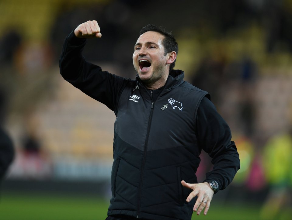  Frank Lampard's Derby would jump up three places into the play-offs spot