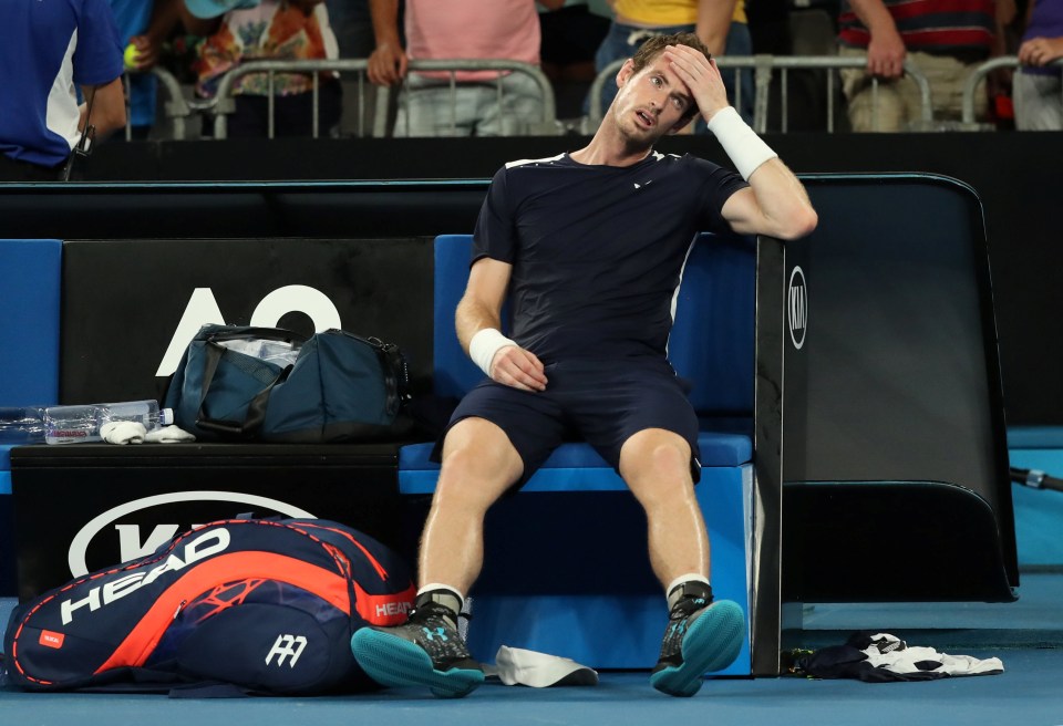 Murray broke down in pain at the Australian Open