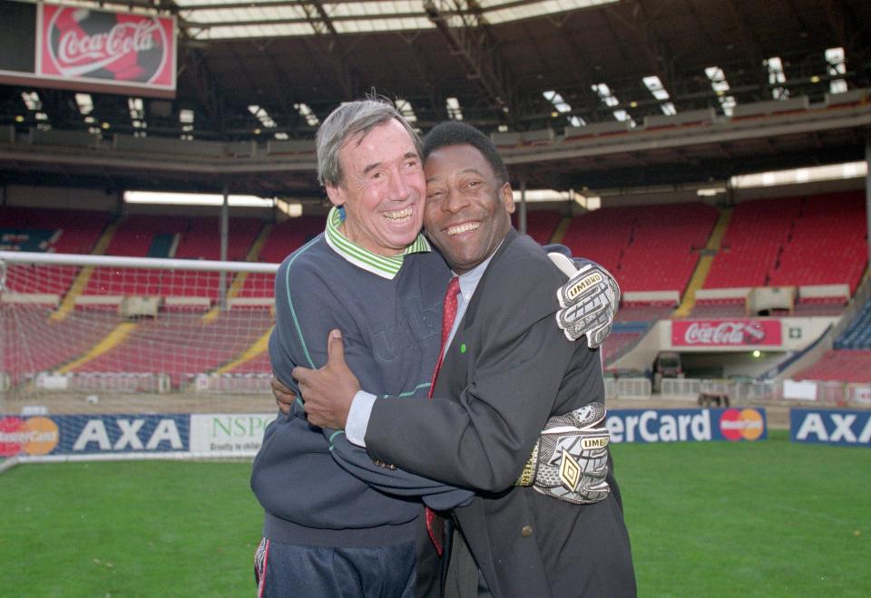  England hero Gordon Banks with Pele