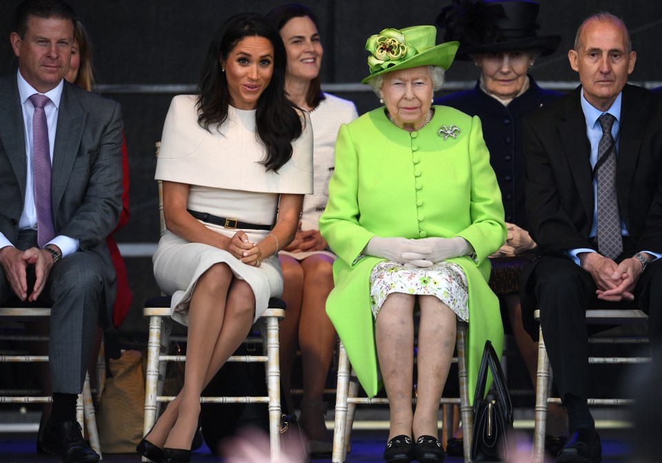 It comes just months after Samantha Cohen, seen in the background with the Queen and Meghan, sensationally quit her role after 17 years in the royal household