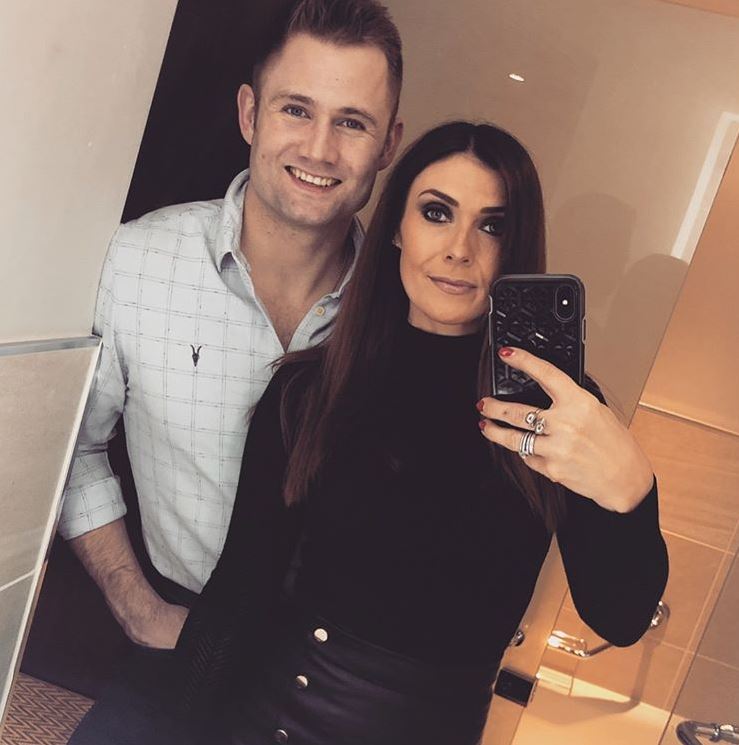  Kym, pictured with boyfriend Scott Ratcliff, is set to become a grandmother at 42