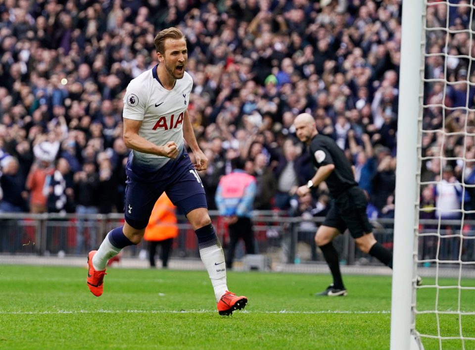  Harry Kane celebrates after equalising for Tottenham in last season's North London derby