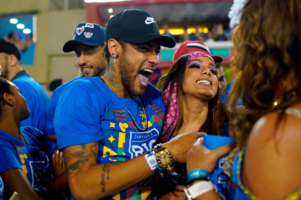 Neymar, who is currently recovering from injury, was seen at the Rio de Janiero carnival earlier this month