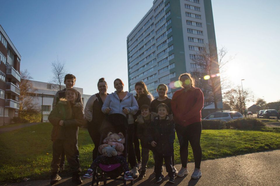 The brood live in a four-bedroom council flat in Southampton