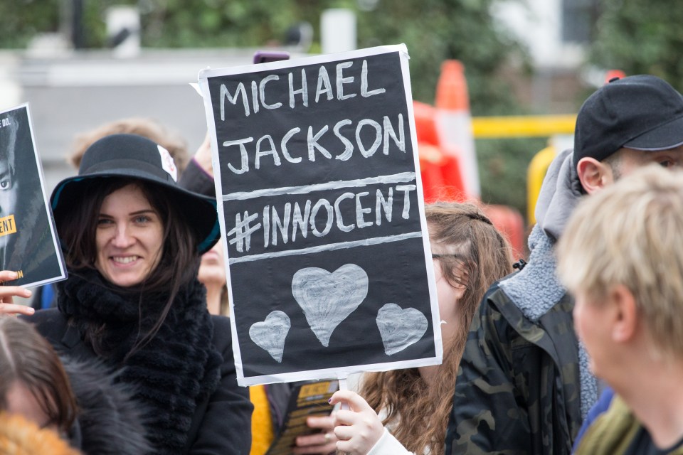  The protest came ahead of Channel 4 airing Leaving Neverland