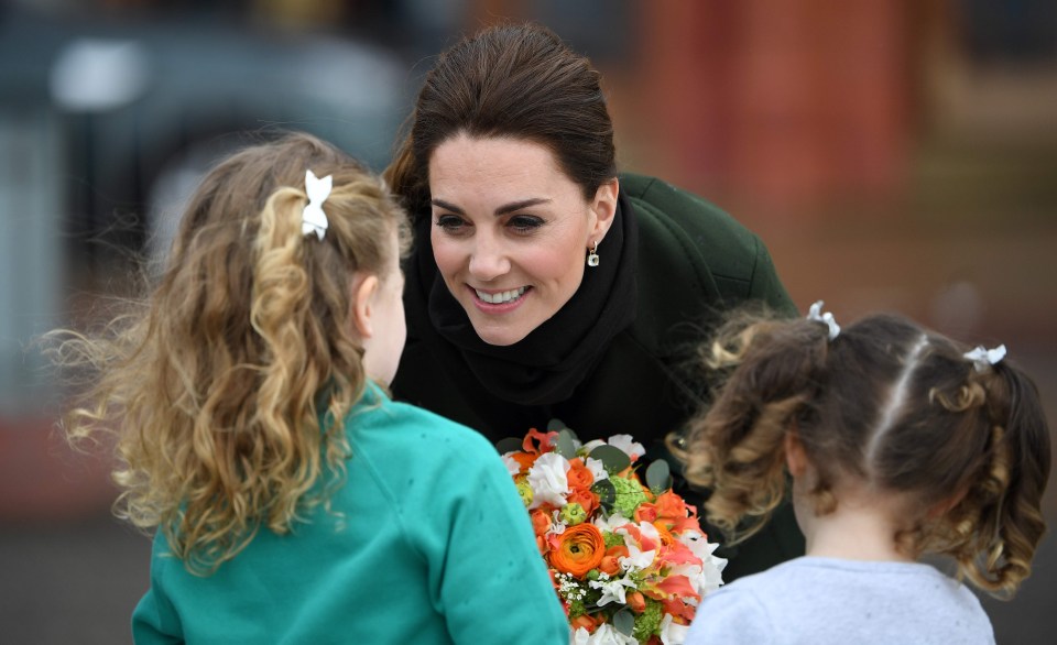 The Duchess of Cambridge was gifted flowers as she left Blackpool Tower