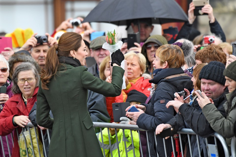 The Duchess seemed keen to chat to members of the public who had waited to meet her