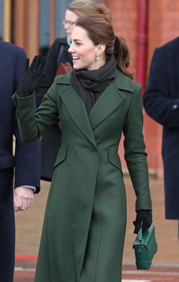 Kate Middleton made sure to stay warm in the cold weather with a scarf and gloves