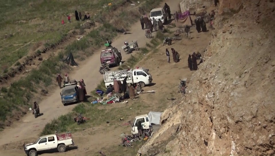 The crumbling caliphate has been reduced to a camp filled with cars and tents