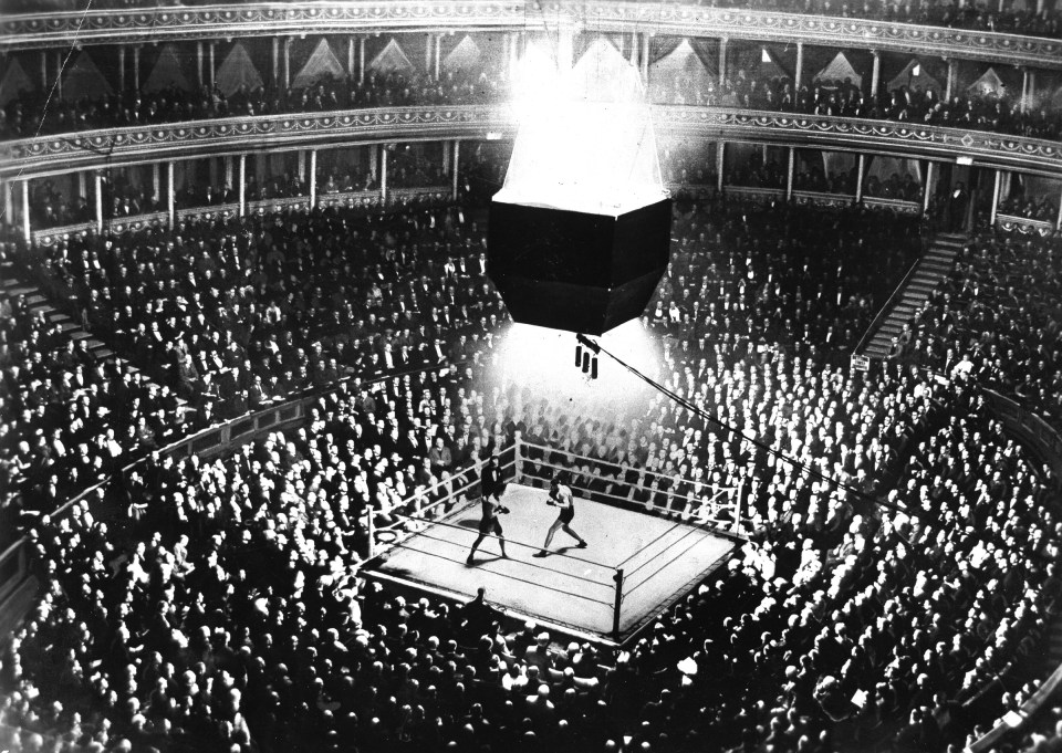  The Royal Albert Hall has hosted some of the biggest names in boxing, here Len Harvey and Jack Petersen collide in 1933