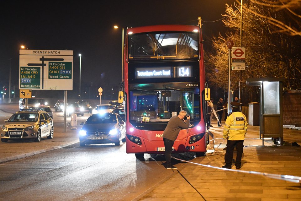  Cops set up a crime scene after the lad was stabbed in broad daylight