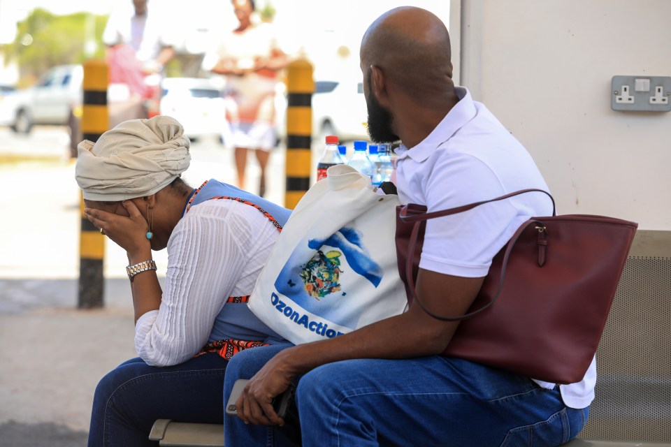 Heartbroken family and friends at Bole International Airport in Addis Ababa, where the plane took off from