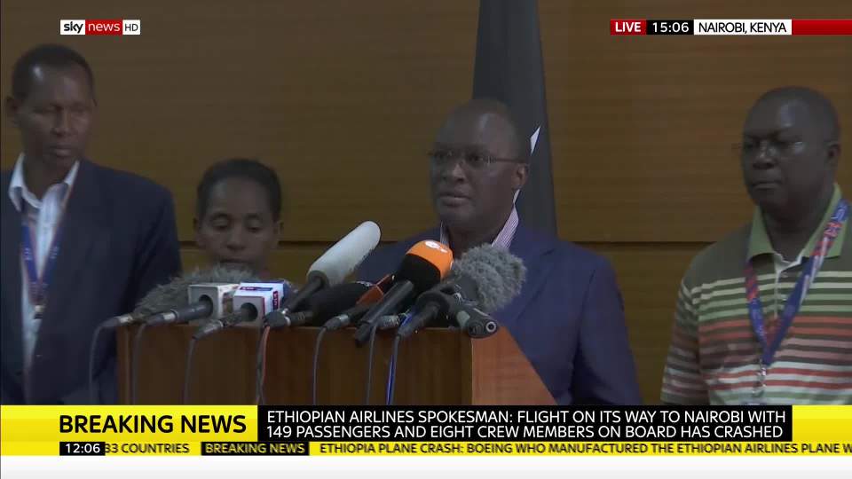  Kenyan Transport Secretary James Macharia confirming the nationalities of those onboard