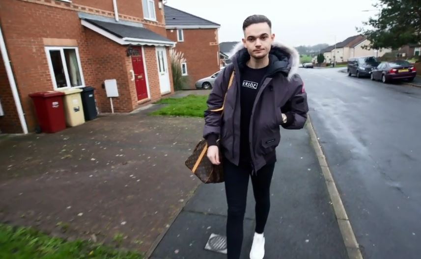  Alex arrives the house carrying his £1,000 Louis Vuitton luggage