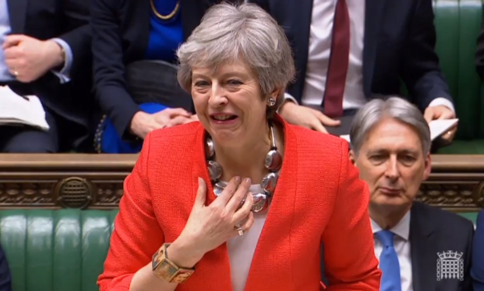  The Prime Minister showed the strain she is under as she croaked her way through an hour-long address