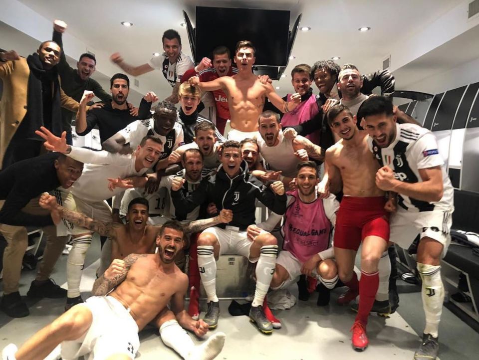  Juventus celebrate their stunning Champions League comeback