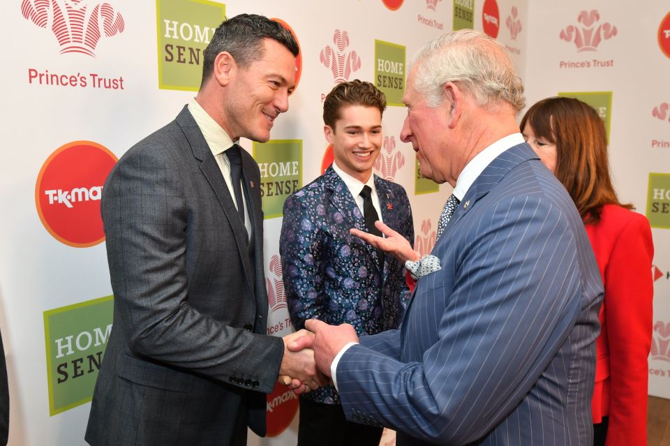 The Prince of Wales meets Luke Evans at the annual Prince's Trust Awards