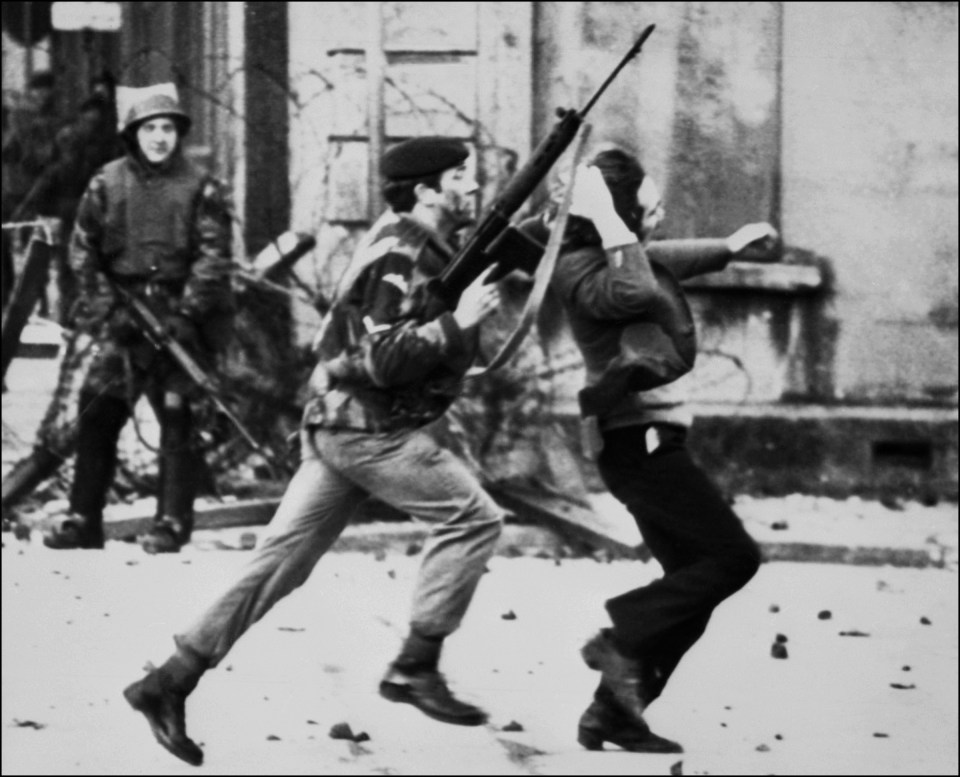  A British soldier gets hold of a protester on Bloody Sunday