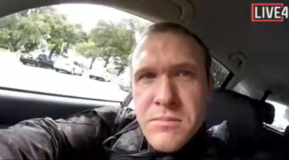 White supremacist Brenton Tarrant, above, pictured during the live-streaming