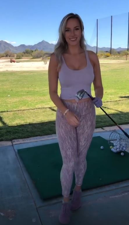 The 25-year-old – who boasts 1.5million followers – shared snaps of her training at the driving range