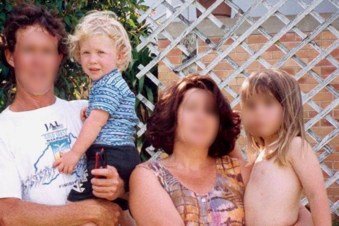 Here he is pictured as a youngster with his family, ABC news reported