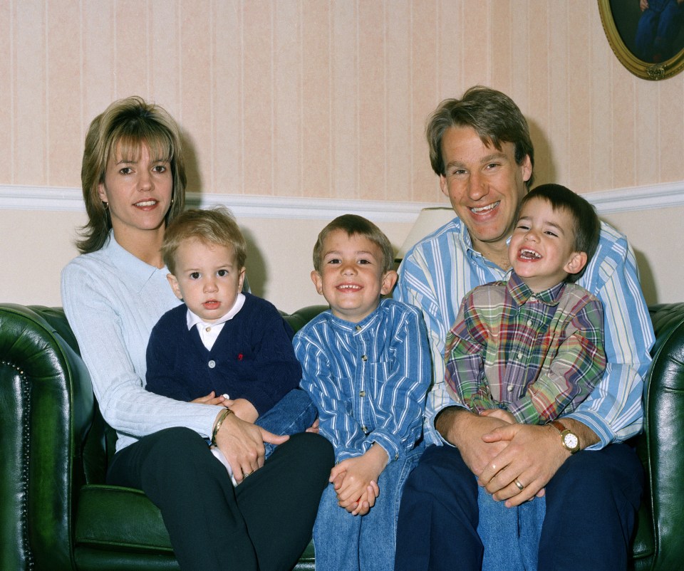  Lorraine and Paul with their three sons Sam, Ben and Charlie in 1996