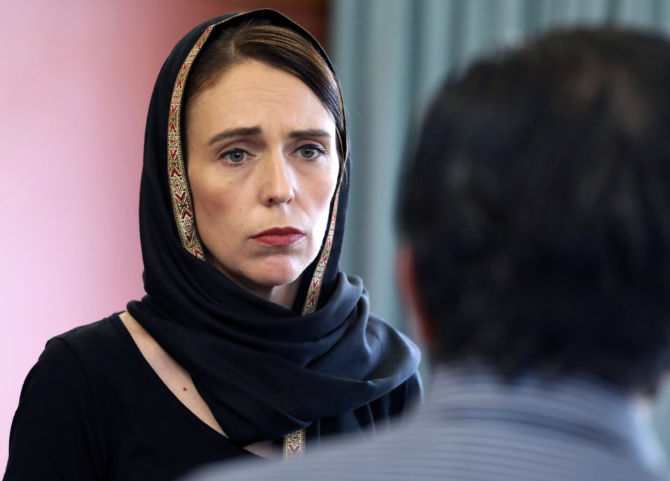  New Zealand's PM Jacinda Ardern speaking to representatives of the Muslim community in Christchurch a day after the mass shootings