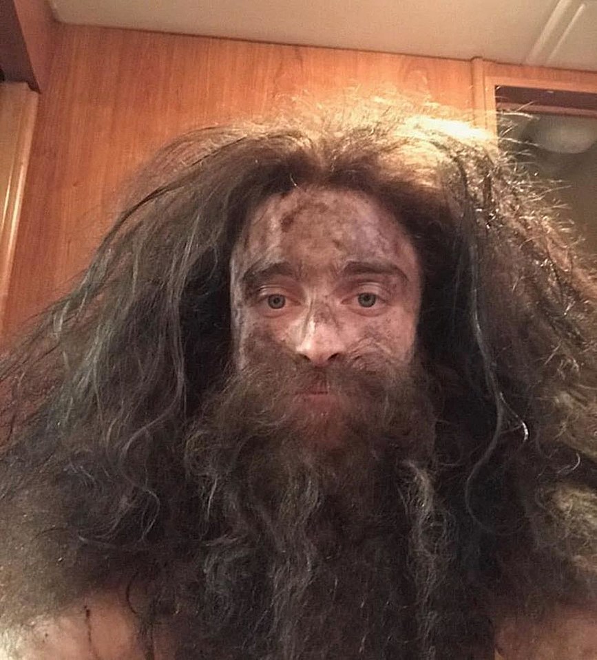  Harry wore fake hair to achieve this uncanny resemblance to Hagrid