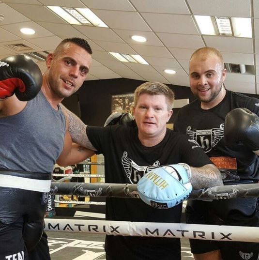  Cox, pictured training with Ricky Hatton