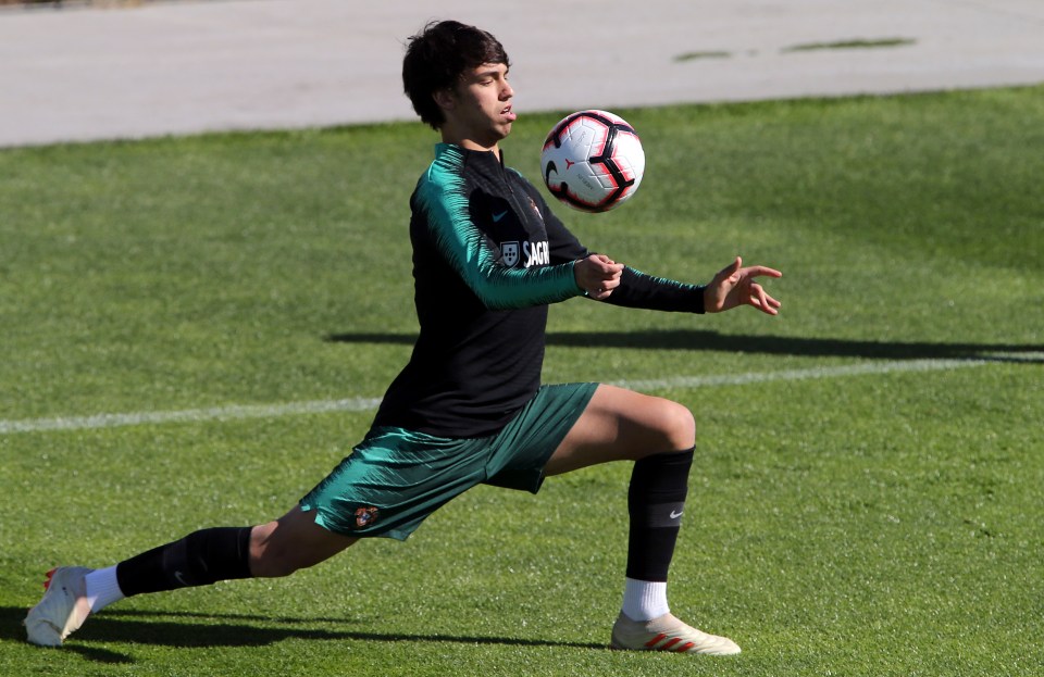  Joao Felix has been training with the Portugal squad ahead of their first Euro 2020 qualifier