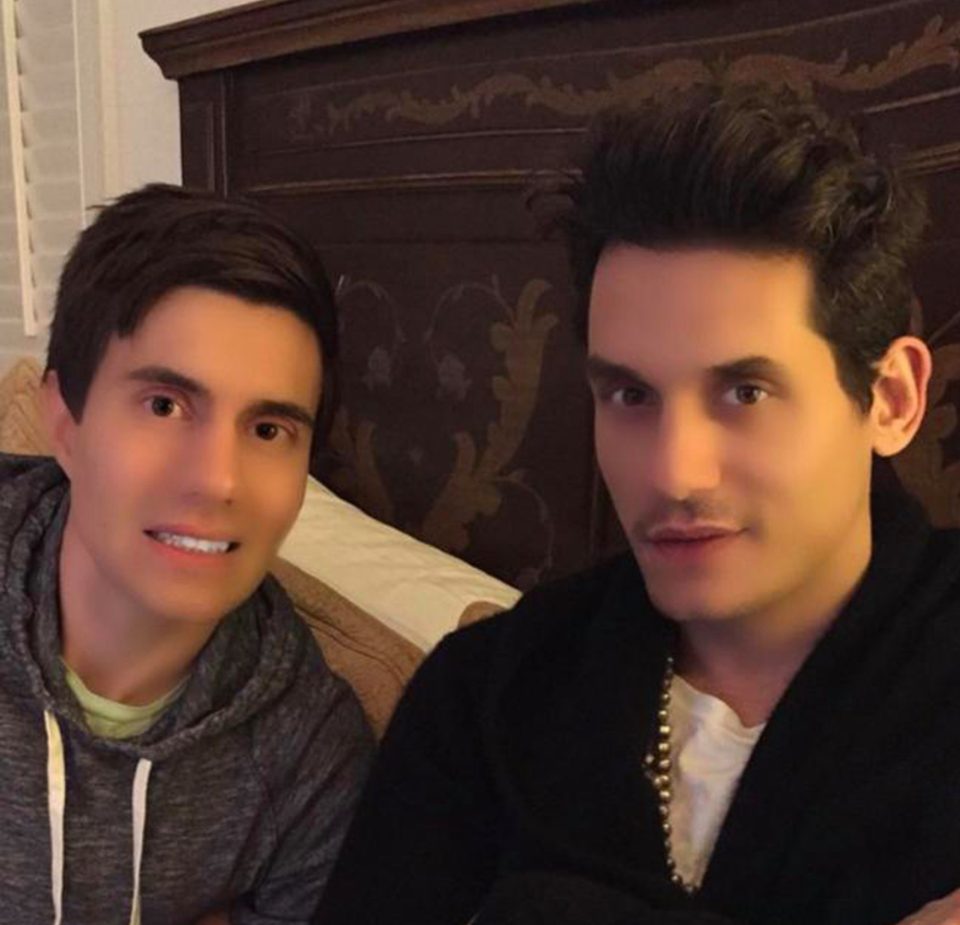  The incredibly smooth complexions in this selfie from John Mayer mean it has almost certainly been subjected to a few filters