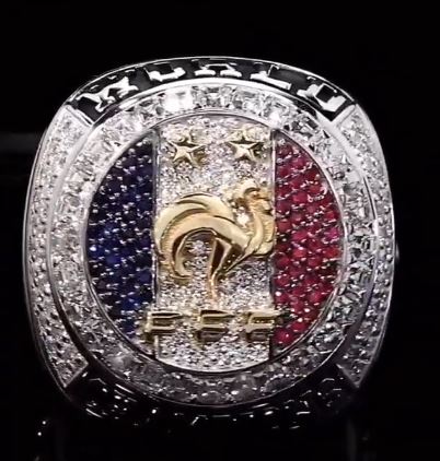 The rings feature the France Football Federation logo and the country's famous tricolor flag