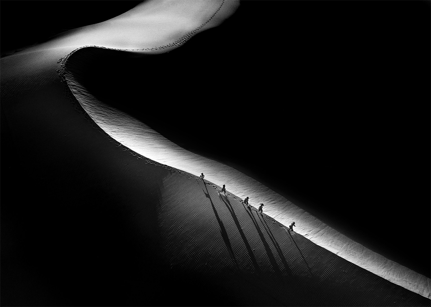 First prize winner in the sport category was this ‘running through the sand dunes’ shot, by Trung Pham. One person commented that it ‘almost looks like skin’. The photographer said, ‘the kids were doing exercise by running through the sand dunes nearby their home in Phan Rang, Vietnam, early in the morning’