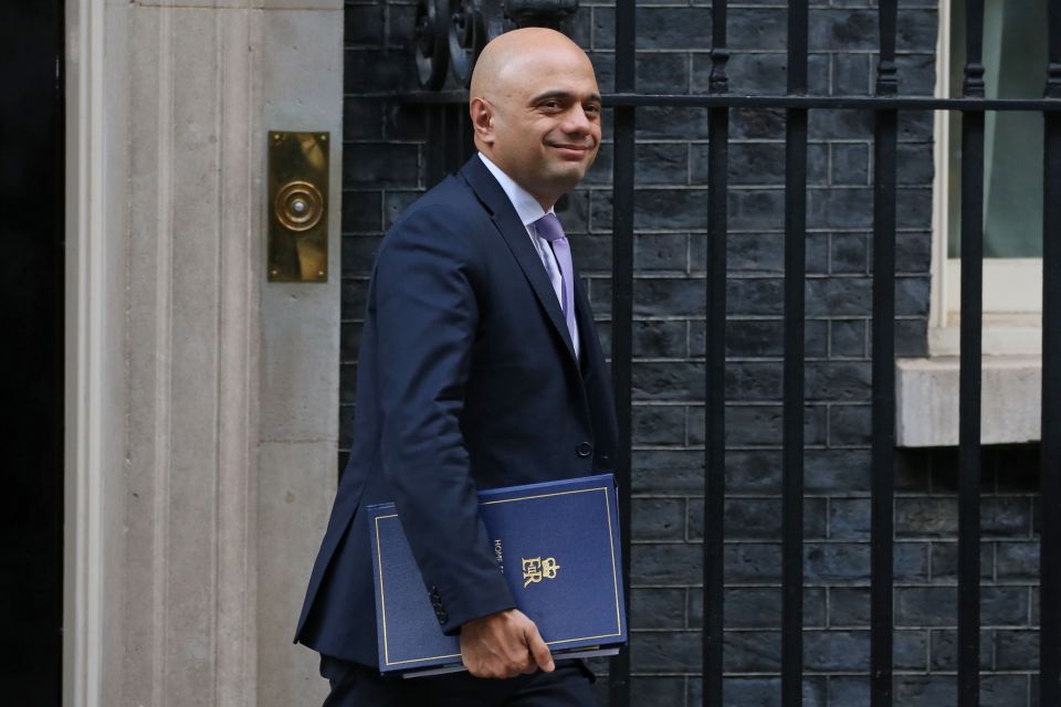  Sajid Javid promises he will give the police force the backing they need to tackle knife crime