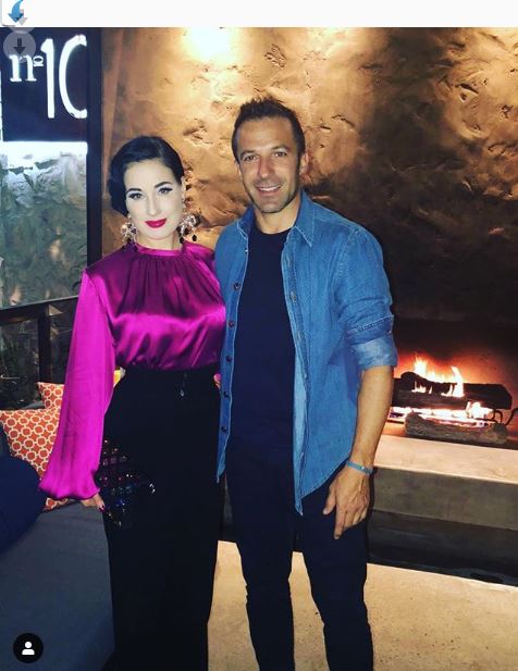 Burlesque beauty Dita Von Teese visited Del Piero's restaurant No.10