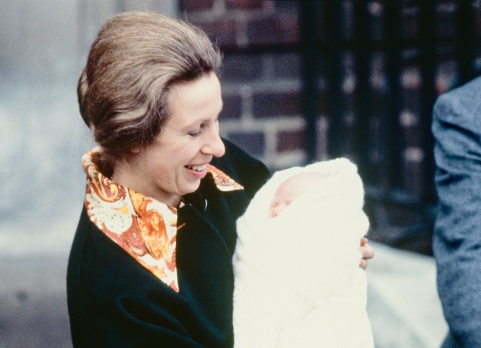  Princess Anne leaves St Mary's Hospital with her three day-old baby daughter, Zara Phillips in May 1981